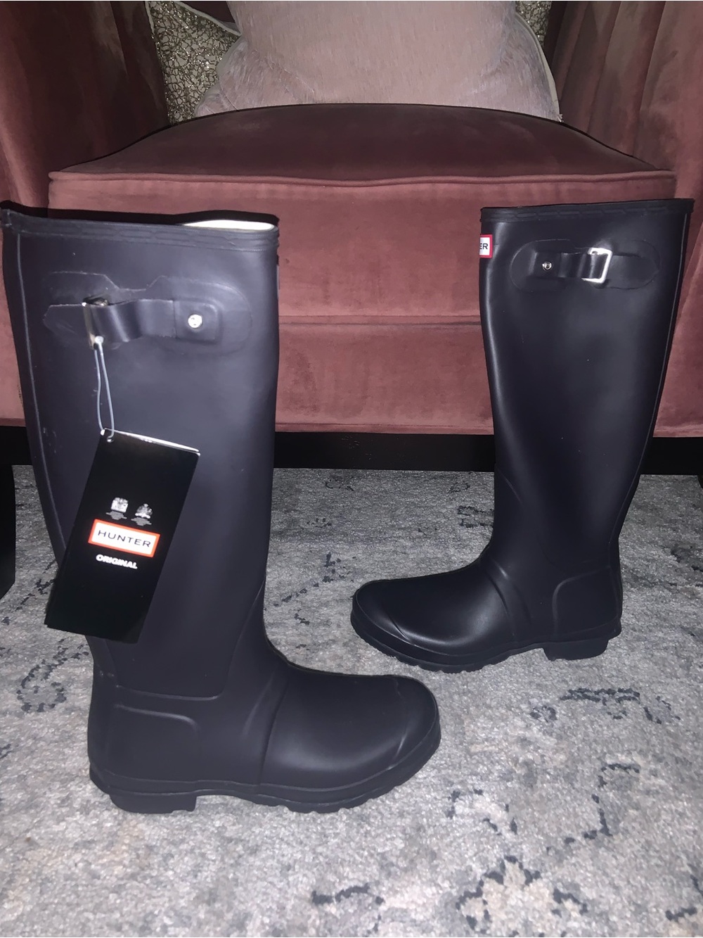 Hunter Matte Purple Tall Rain Boots - Picture 2 of 6